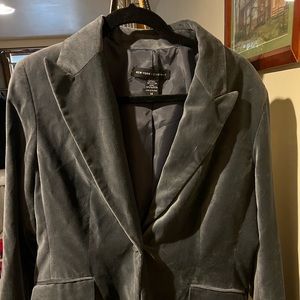 NY & Co grey velvet blazer